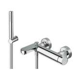 Zestaw wannowy naścienny z główką prysznicową Cristina Rubinetterie Round CRIRN100