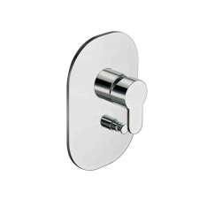 Jednouchwytowa bateria prysznicowa z przełącznikiem z płytką Cristina Rubinetterie Round CRIRN689