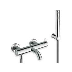 3-otworowa bateria wannowa ścienna z główką prysznicową Cristina Rubinetterie Tricolore Verde CRITV180