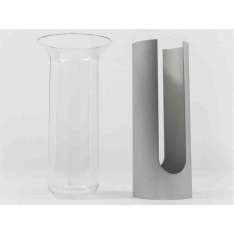 Wazon z aluminium i szkła Danese Milano CAMICIA A