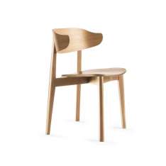 Krzesło z otwartym oparciem z forniru drewnianego z możliwością układania w stosy Deadgood SETTER
