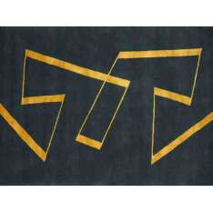 Ręcznie wykonany prostokątny dywanik Deirdre Dyson LARGE ZIG-ZAG