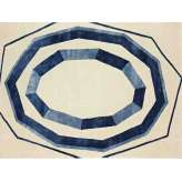Ręcznie wykonany prostokątny dywanik Deirdre Dyson CHINA BLUE