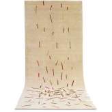Ręcznie wykonany prostokątny dywanik Deirdre Dyson FALLING STICKS
