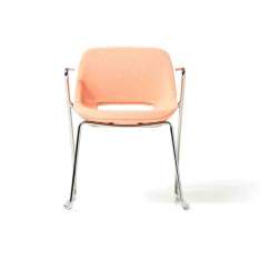 Krzesło na płozach z tkaniny z podłokietnikami Diemme Clea