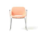 Krzesło na płozach z tkaniny z podłokietnikami Diemme Clea