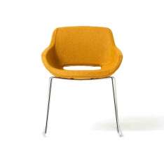 Krzesło na płozach z tkaniny z podłokietnikami Diemme Clea Plus