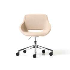 Krzesło biurowe z tkaniny tapicerowanej z podstawą 5-Spoke na kółkach Diemme Clea Plus
