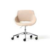 Krzesło biurowe z tkaniny tapicerowanej z podstawą 5-Spoke na kółkach Diemme Clea Plus