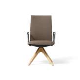 Krzesło biurowe z tkaniny na kozłach z podłokietnikami Diemme Velvet