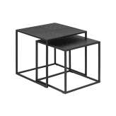 Zestaw stolików Actona Ortiz czarne - drewno pawilonia | metal