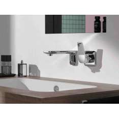 Bateria umywalkowa ścienna z mosiądzu chromowanego Dornbracht Lissé