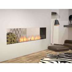 Dwustronny stalowy wkład kominkowy na bioetanol z szybą panoramiczną EcoSmart Fire FLEX 86DB BX1