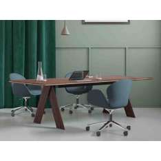 Prostokątny stół konferencyjny z forniru drewnianego Ersa Meliades