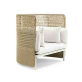 Fotel ogrodowy z tkaniny z wysokim oparciem Ethimo Esedra