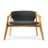 Fotel ogrodowy z tkaniny syntetycznej z podłokietnikami Ethimo Knit