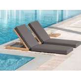 Leżak z drewna tekowego z oparciem Ethimo Sandy