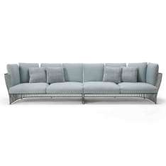Modułowa sofa ogrodowa z tkaniny i aluminium Ethimo Venexia