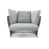 Fotel ogrodowy z tkaniny i aluminium z podłokietnikami Ethimo Venexia