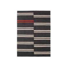 Ręcznie robiony wełniany dywan w paski Ethnicraft BLACK MAZANDARAN KILIM