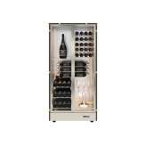 Aluminiowy magazyn na wino z przeszklonymi drzwiami i wbudowanym oświetleniem na ponad 100 butelek Expo MOD 14