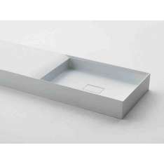 Prostokątna umywalka Ceramilux® z wbudowanym blatem Falper Pure