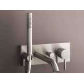 Bateria wannowa ścienna z główką prysznicową Fantini Rubinetti NOSTROMO - D020A/E321B