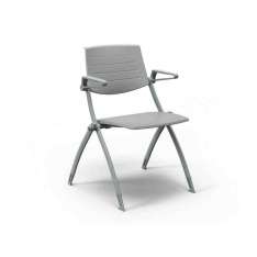 Składane krzesło treningowe z tworzywa sztucznego z podłokietnikami, z możliwością układania w stosy Fantoni ZERO9