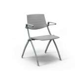 Składane krzesło treningowe z tworzywa sztucznego z podłokietnikami, z możliwością układania w stosy Fantoni ZERO9
