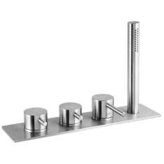 Zestaw wannowy z główką prysznicową z płytką Fir Italia CleoSteel 48 - 4831504
