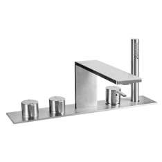 Zestaw wannowy ze stali nierdzewnej z główką prysznicową Fir Italia LifeSteel 59 - 5931404
