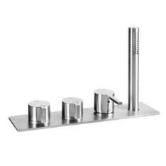 Zestaw wannowy ze stali nierdzewnej z główką prysznicową Fir Italia LifeSteel 59 - 5931504