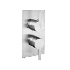 Bateria prysznicowa ze stali nierdzewnej z przełącznikiem z płytką Fir Italia LifeSteel 59 - 5950198