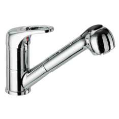Bateria kuchenna z mosiądzu z obrotową wylewką z wyciąganą końcówką prysznicową Fir Italia Modern Kitchens - 6176002