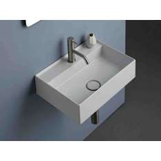 Pojedyncza umywalka ceramiczna wisząca Fit Interiors BLOCK