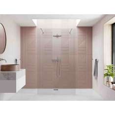 Podwójne wejście do łazienki z 2 prostymi prętami stabilizującymi Flair Showers Ayo Double Entry Wetroom