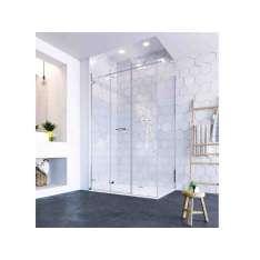 Szklane drzwi składane z bezramową narożną ścianką boczną Flair Showers Oro ULTRAFRAMELESS - BIFOLD DOOR