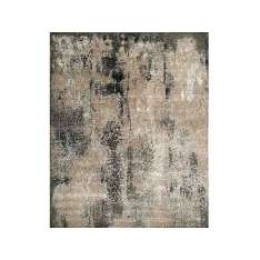 Ręcznie robiony prostokątny dywan z wełny i jedwabiu Floor_Story SEPIA