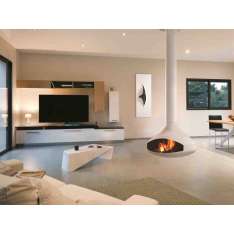 Otwarty, wiszący kominek stalowy Focus creation Ergofocus WHITE