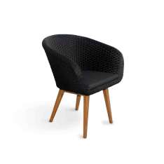 Krzesło ogrodowe z włókna syntetycznego z podłokietnikami Fueradentro Shell CHAIR TEAK
