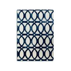 Prostokątny dywanik wełniany o geometrycznych kształtach G.T.Design Floating Blue