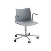 Krzesło biurowe z technopolimeru z podstawą 5-Spoke z podłokietnikami Gaber KANVAS 2 5R BR