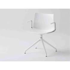 Obrotowy fotel biurowy z technopolimeru na kozłach Gaber KANVAS 2 U BR