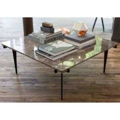 Kwadratowy marmurowy stolik kawowy do salonu Gabriel Scott Prong