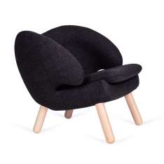 Fotel Flamingo. 5 ciemny grafit - wełna | nogi bukowe