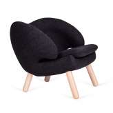 Fotel Flamingo. 5 ciemny grafit - wełna | nogi bukowe