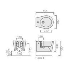 Bidet ceramiczny wiszący Galassia Midas 9906