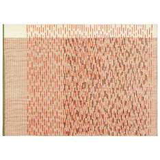 Ręcznie wykonany prostokątny dywanik wełniany w paski GAN Backstitch BUSY BRICK