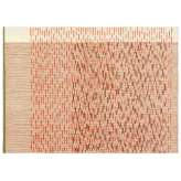 Ręcznie wykonany prostokątny dywanik wełniany w paski GAN Backstitch BUSY BRICK