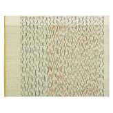 Ręcznie wykonany prostokątny dywanik wełniany w paski GAN Backstitch BUSY GREEN